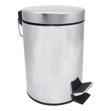 Afvalemmer 20x28 cm roestvrij staal/zilver