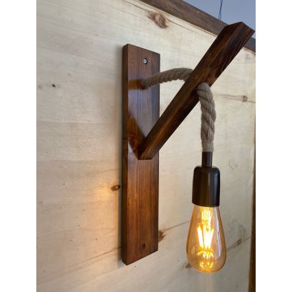 AHSAP Muur Lamp 1x E27/40W/230V, Pine/Walnut