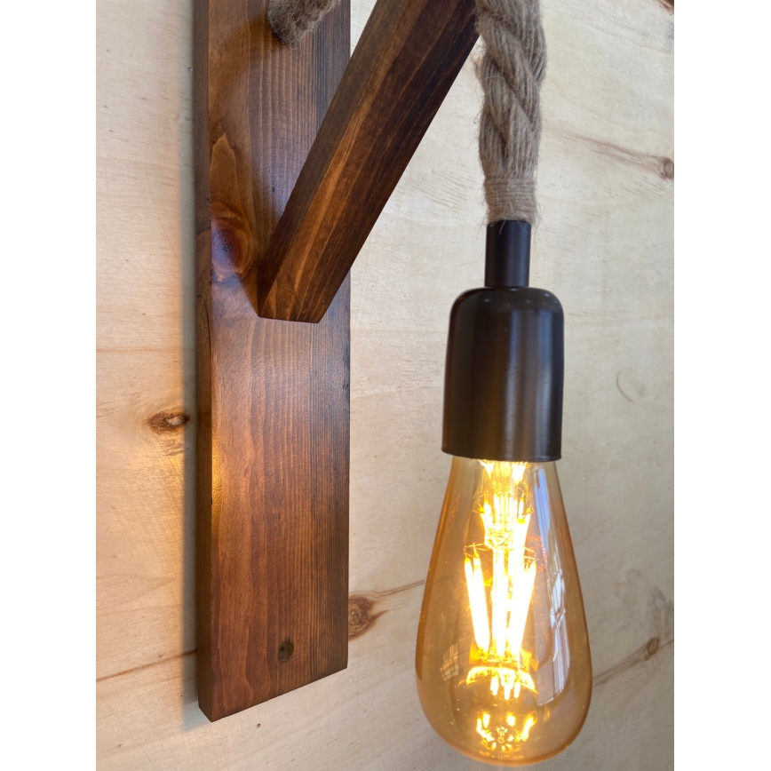 AHSAP Muur Lamp 1x E27/40W/230V, Pine/Walnut