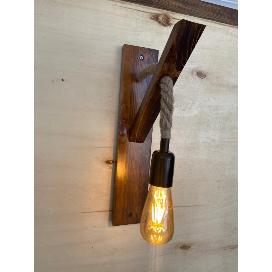 AHSAP Muur Lamp 1x E27/40W/230V, Pine/Walnut
