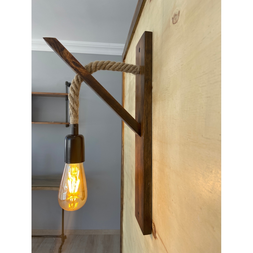 AHSAP Muur Lamp 1x E27/40W/230V, Pine/Walnut