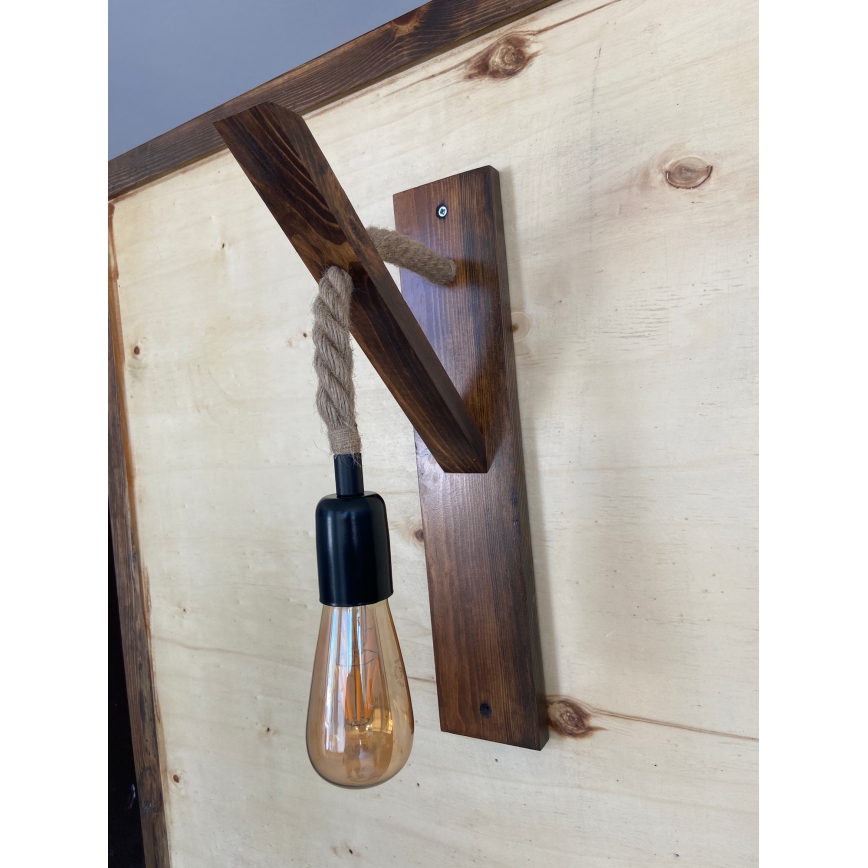 AHSAP Muur Lamp 1x E27/40W/230V, Pine/Walnut