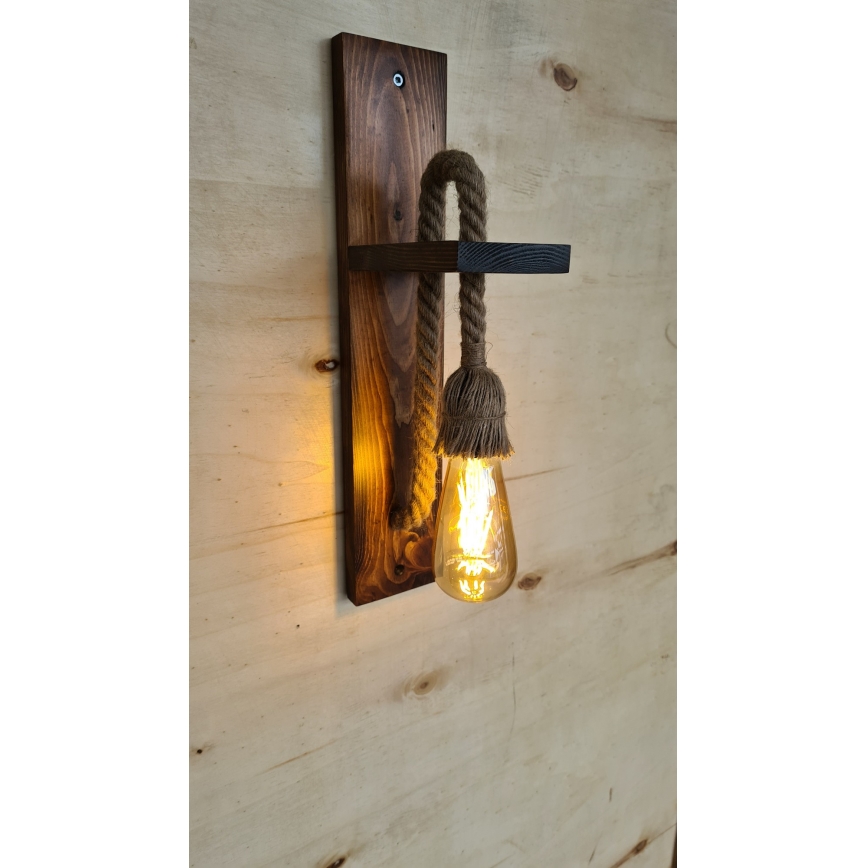 AHSAP Muur Lamp 1xE27/40W/230V Pine/Walnut