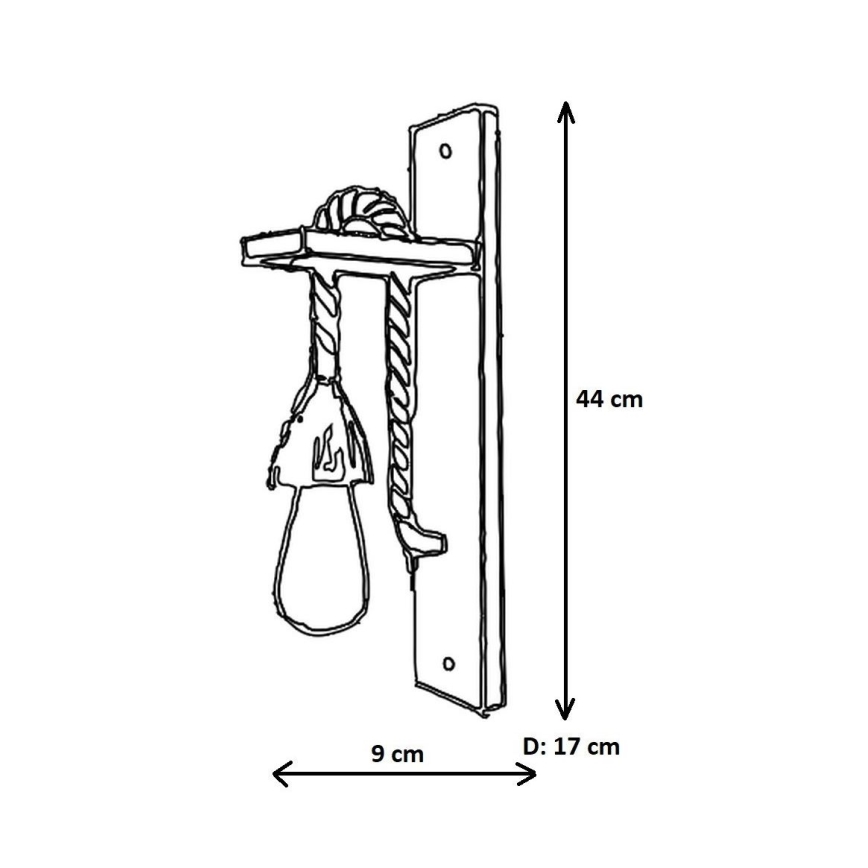 AHSAP Muur Lamp 1xE27/40W/230V Pine/Walnut