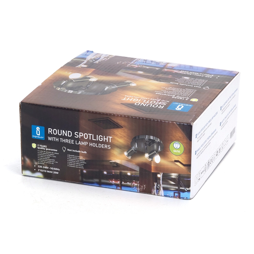 Aigostar - 3-lichts spotlamp 3xGU10/60W/230V glanzend chroom