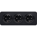 Aigostar - 3-voudig SCHUKO-stopcontact met afdekraam, 250 V/16 A, zwart