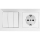 Aigostar - 3-voudige schakelaar nr. 3 en SCHUKO-stopcontact 230V met afdekraam, wit