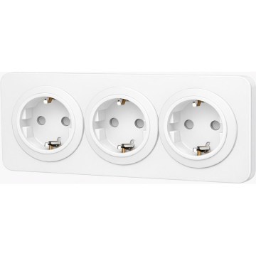 Aigostar - 3-voudige SCHUKO-wandcontactdoos met afdekraam 250V/16A wit