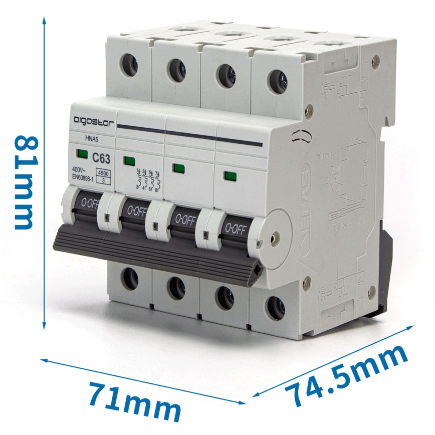 Aigostar - 4-polige automaat 4P-63A-C 400V