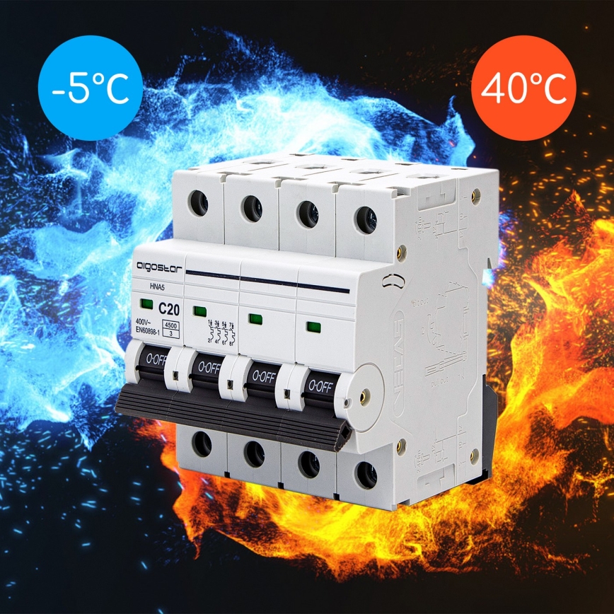 Aigostar - 4-polige installatieautomaat 4P-20A-C 400V