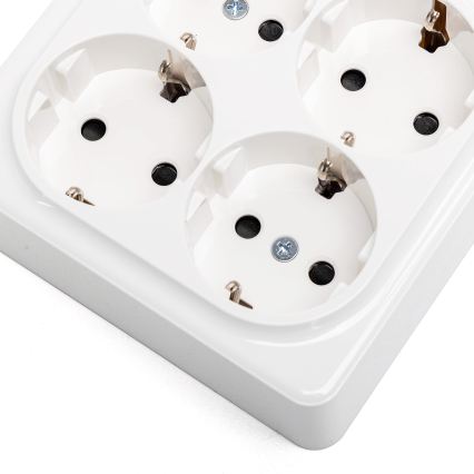 Aigostar - 4-voudige wandcontactdoos SCHUKO 250V wit