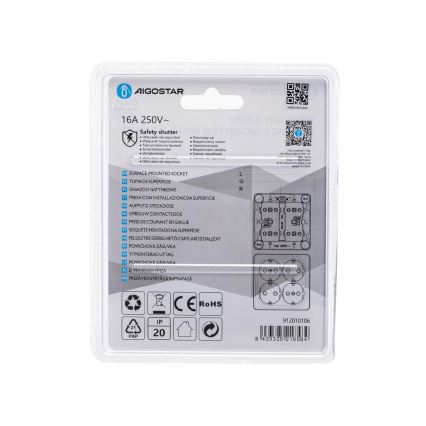 Aigostar - 4-voudige wandcontactdoos SCHUKO 250V wit
