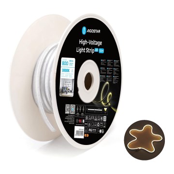 Aigostar - 50 m LED-strip, 400 W, 230 V, 3000 K, IP65