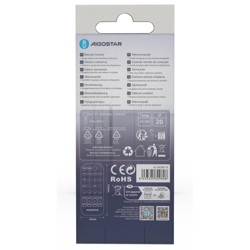 Aigostar - Afstandsbediening MESH 1xCR2032