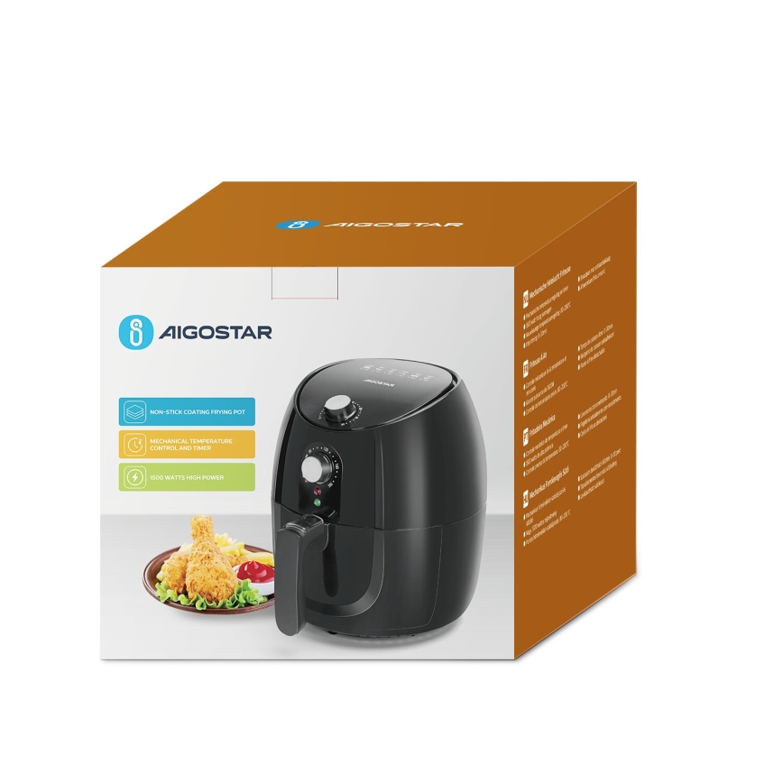 Aigostar - Air fryer 1500W/230V 3,5l zwart