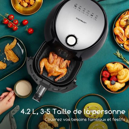 Aigostar - Air fryer 1500W/230V 3,5l zwart
