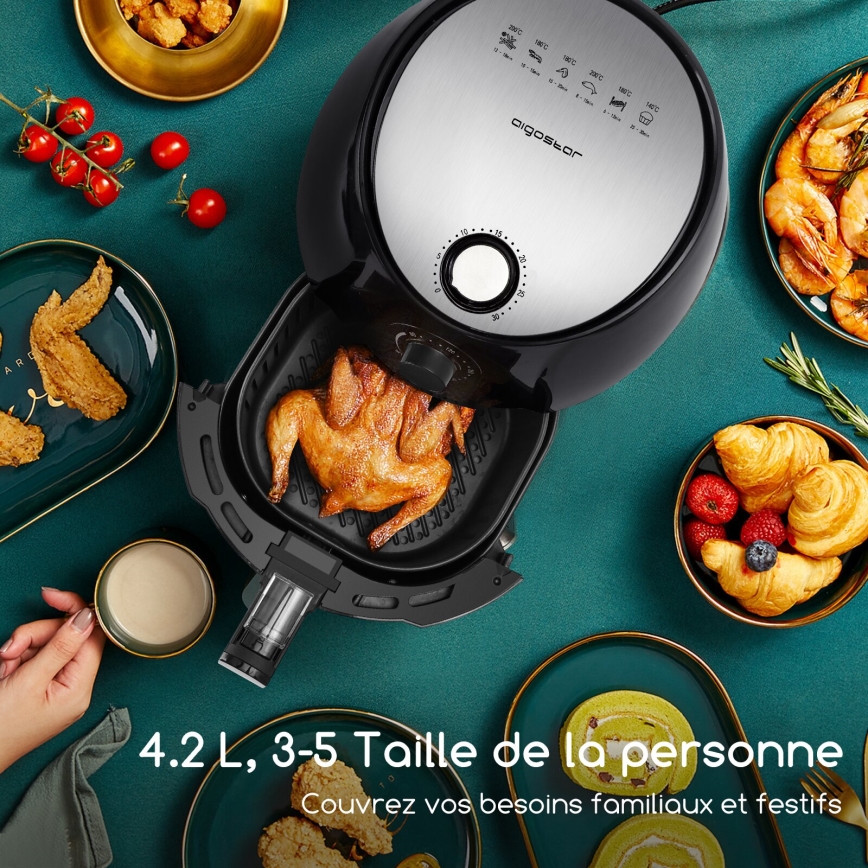 Aigostar - Air fryer 1500W/230V 3,5l zwart