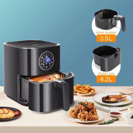 Aigostar - Air fryer 1500W/230V 3,5l zwart