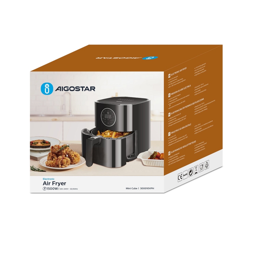 Aigostar - Air fryer 1500W/230V 3,5l zwart