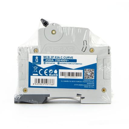 Aigostar - Automaat 2-fasig 2P-63A-C 230-400V