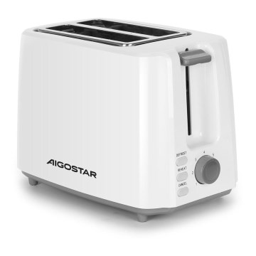 Aigostar - Broodrooster met twee gaten 750W/230V wit