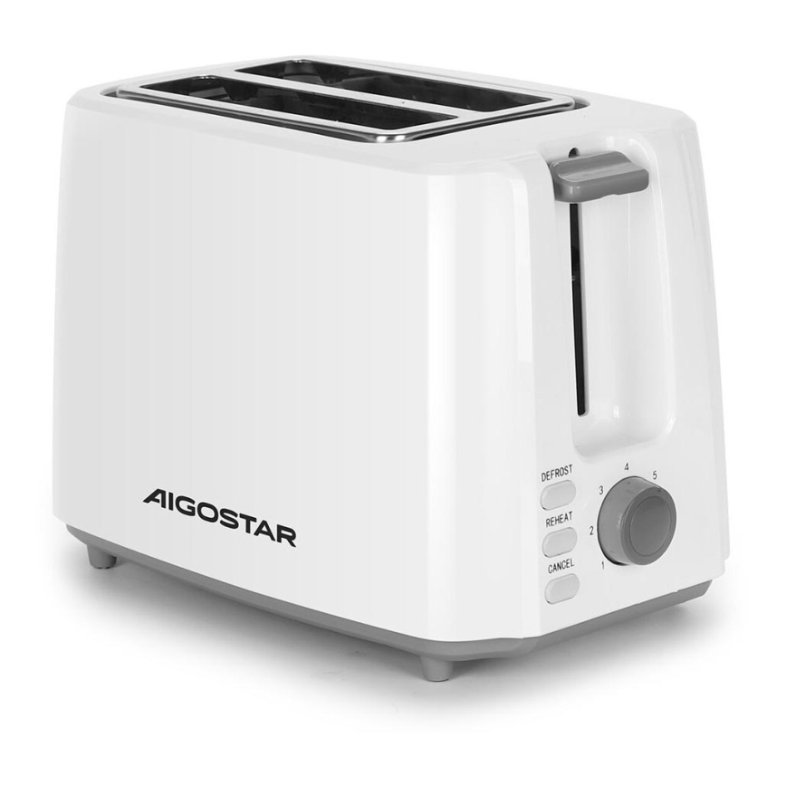 Aigostar - Broodrooster met twee gaten 750W/230V wit