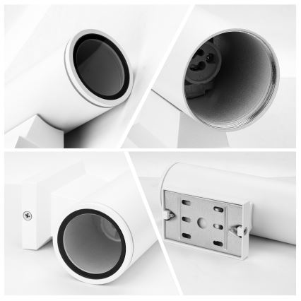 Aigostar - Buitenwandlamp 2xGU10/230V IP65 wit rond