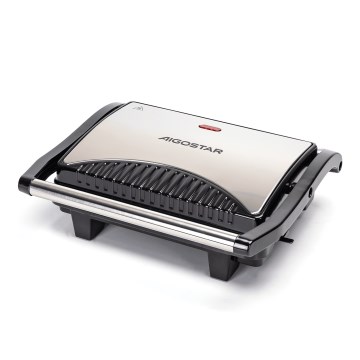 Aigostar - Contactgrill 1000W/230V zwart/mat chroom