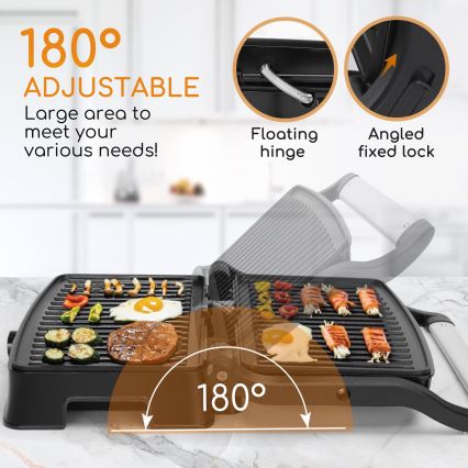 Aigostar - Contactgrill 1500W/230V chroom/zwart