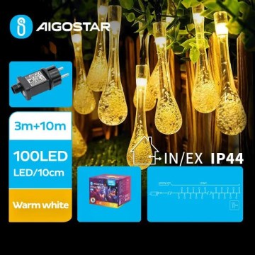 Aigostar - Decoratief LED-lichtsnoer voor buiten 100xLED/8 functies 13m IP44 warm wit