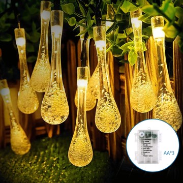 Aigostar -Decoratieve LED Lichtsnoer voor buiten 50xLED/8 Functies 3xAA 5,3m IP44 warm wit
