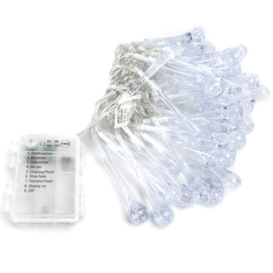 Aigostar - Decoratieve LED Lichtsnoer voor buiten 50xLED/8 Functies 5,3m IP44 koud wit