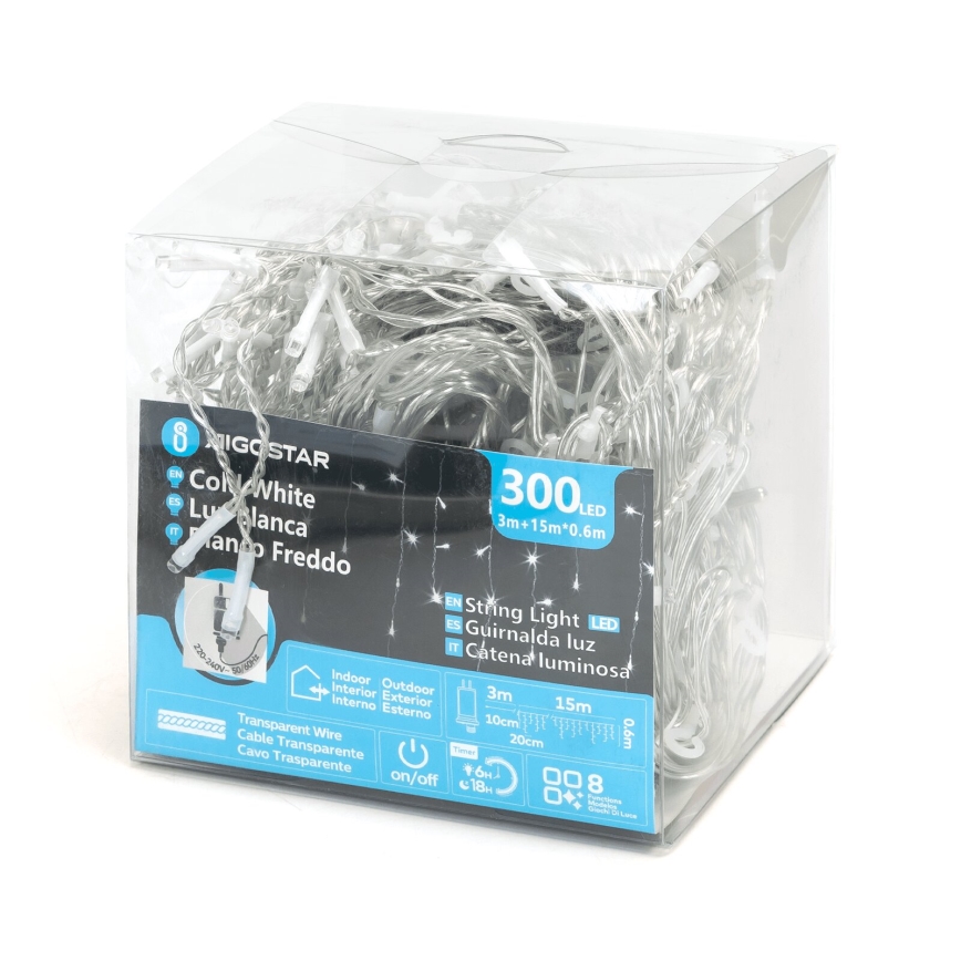 Aigostar - Decoratieve LED Lichtsnoer voor buiten 75xLED/6W/230V 15x0,6m IP44 koud wit