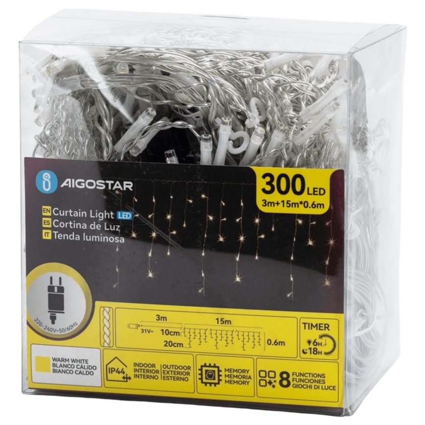 Aigostar - Decoratieve LED Lichtsnoer voor buiten 75xLED/6W/230V 15x0,6m IP44 warm wit