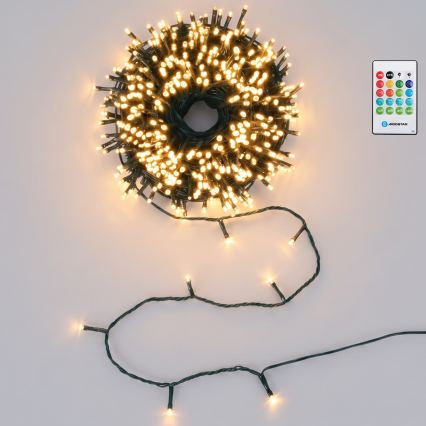 Aigostar - Dimbaar buiten kerstlichtsnoer met bewegingssensor 100xLED/3xAA 12m warm wit + afstandsbediening