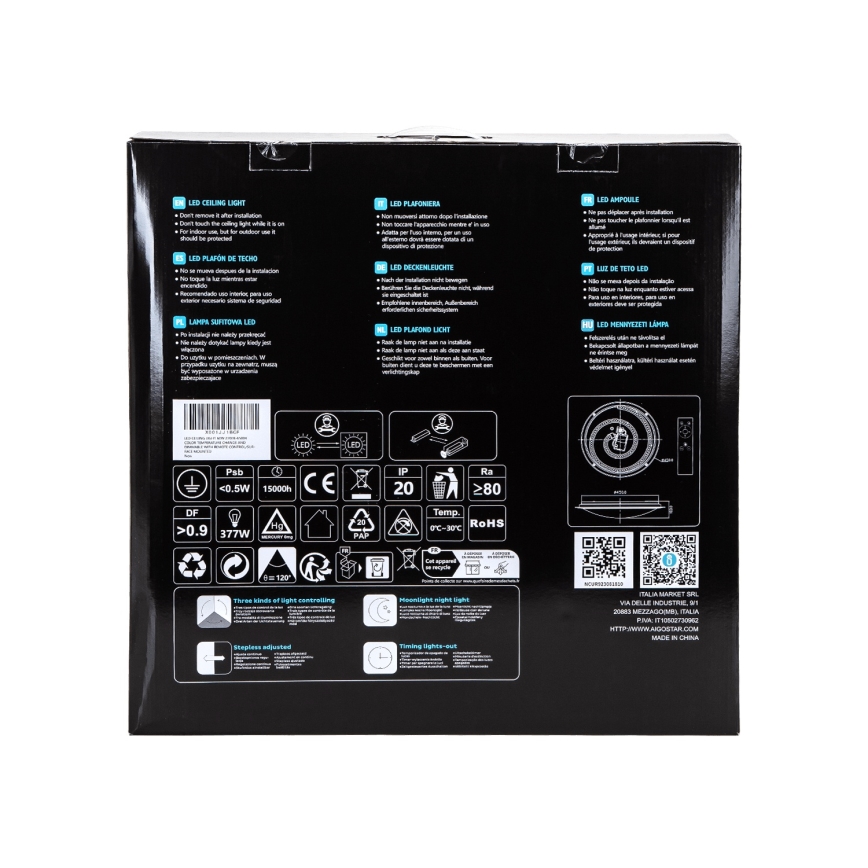 Aigostar - Dimbaar LED Plafond Lamp LED/60W/230V 2700-6500K Ø 52.7 cm chroom + Remote Control