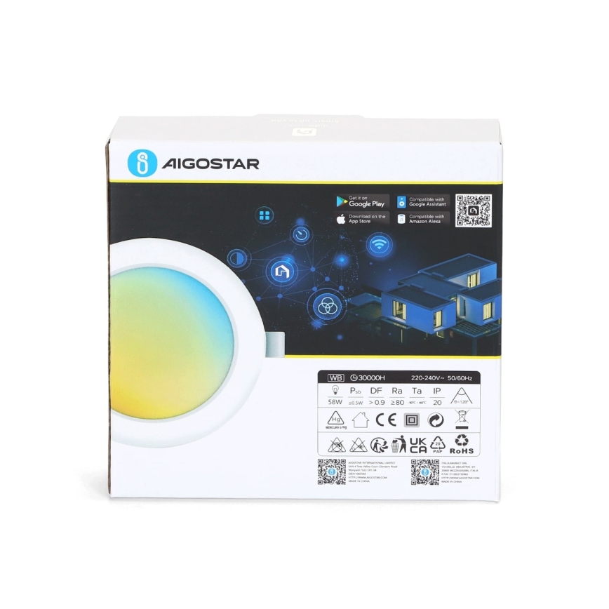 Aigostar - Dimbare LED Inbouw Lamp LED/9W/230V d. 14,5 cm Wi-Fi