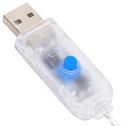 Aigostar - LED dimbaar kerstlichtsnoer 300xLED/8 functies USB 6x3m warm wit + afstandsbediening