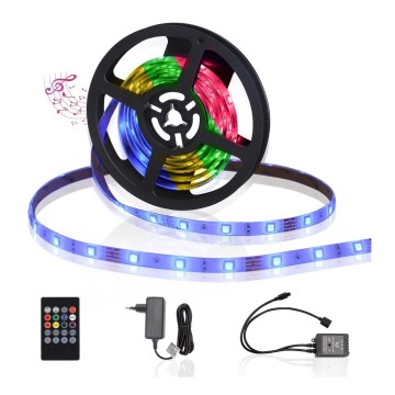 Aigostar - Dimbare LED RGB Strip voor Buiten 3m LED/24W/12/230V IP65