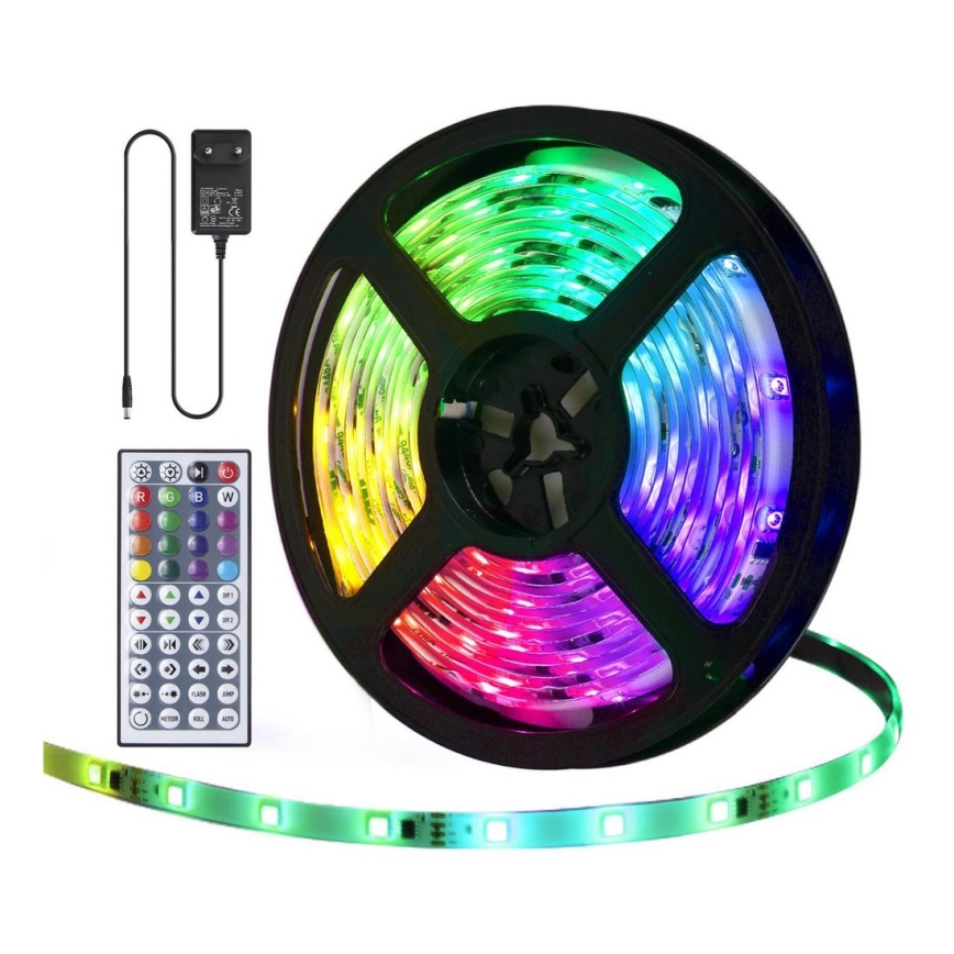 Aigostar - Dimbare LED RGB Strip voor Buiten 5m LED/24W/12/230V IP65