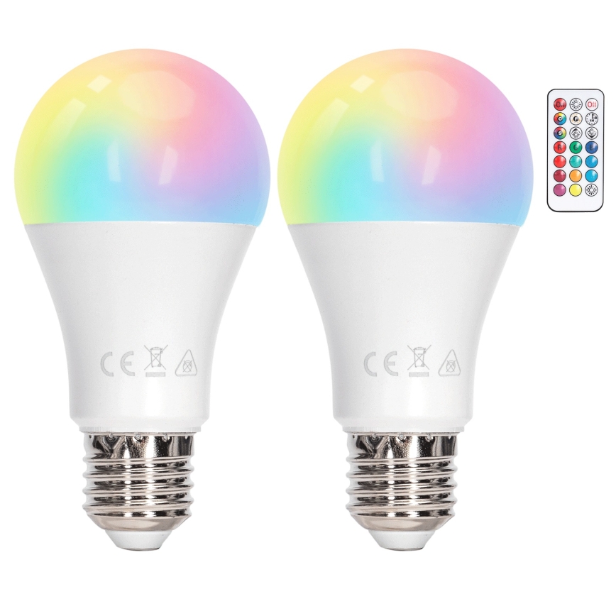 Aigostar - LED RGBW dimbare lamp A60 E27/10W/230V 3000K + afstandsbediening