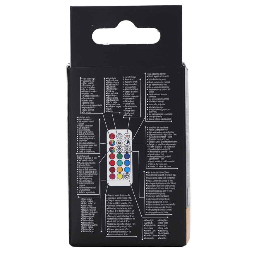 Aigostar - dimbare LED RGBW GU10-lamp, 4,8 W, 230 V, 3000 K + afstandsbediening