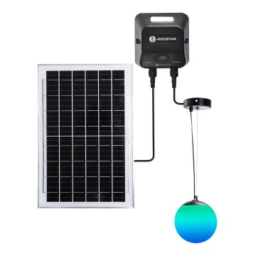 Aigostar - Dimbare LED RGBW zonne-lantaarn MESH LED/5W/3,7V 8000 mAh 2700K-6500K IP65 Ø 30 cm