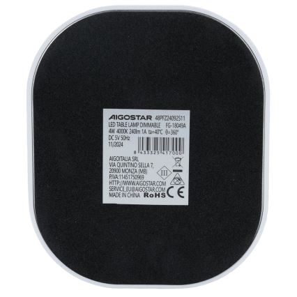 Aigostar - Dimbare LED tafellamp LED/4W/5V 4000K