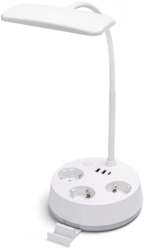 Aigostar - Dimbare LED-tafellamp met stopcontacten en USB LED/4,6W/230V 3000/4000/6500K wit