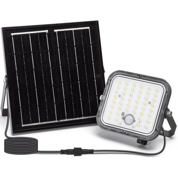 Aigostar - dimbare LED-zonneschijnwerper met sensor LED/80W/3,4V 6500K IP66 4000 mAh + afstandsbediening