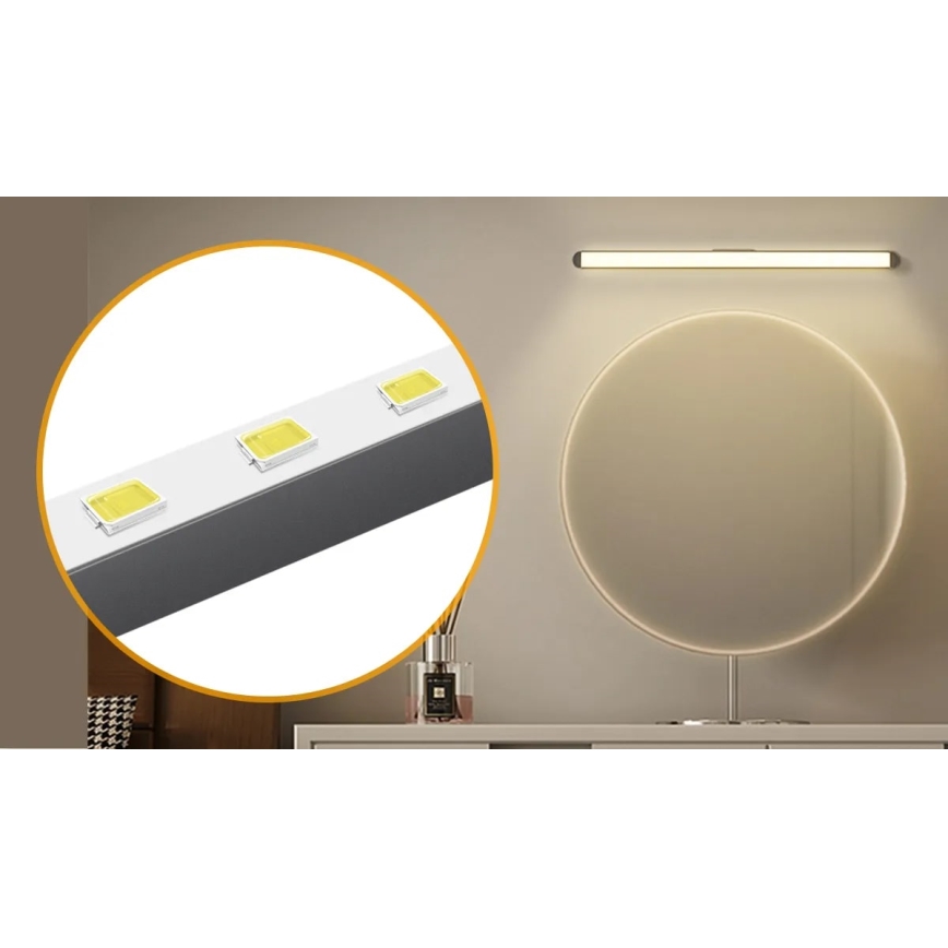 Aigostar - LED Dimbare oplaadbare spiegelverlichting LED/2,9W/5V 2000 mAh