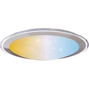 Aigostar - Dimbare plafondlamp LED/30W/230V 2700-6500K Ø 42,9 cm chroom + afstandsbediening