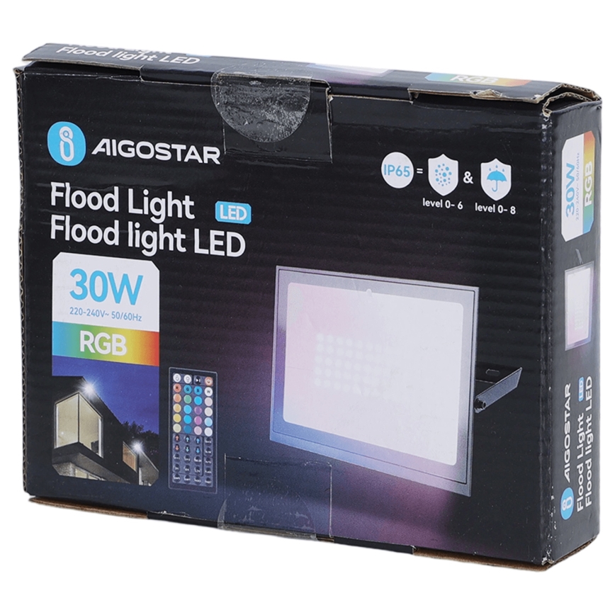 Aigostar - Dimbare RGB LED-schijnwerper LED/30W/230V IP65 + afstandsbediening