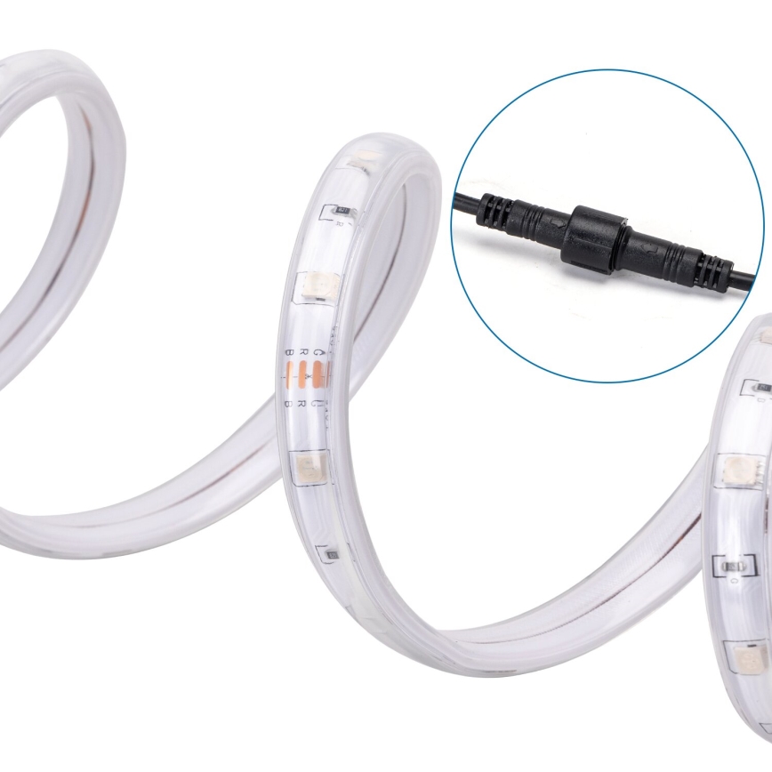 Aigostar - Dimbare RGB-LED-strip op zonne-energie LED/1,6W/3,2V 3+2m IP65 1800 mAh + afstandsbediening